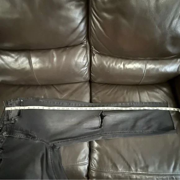 VIGOSS Womens Distressed Crop Jeans Size 27 Waist Straight Stretch Charcoal - Picture 10 of 16